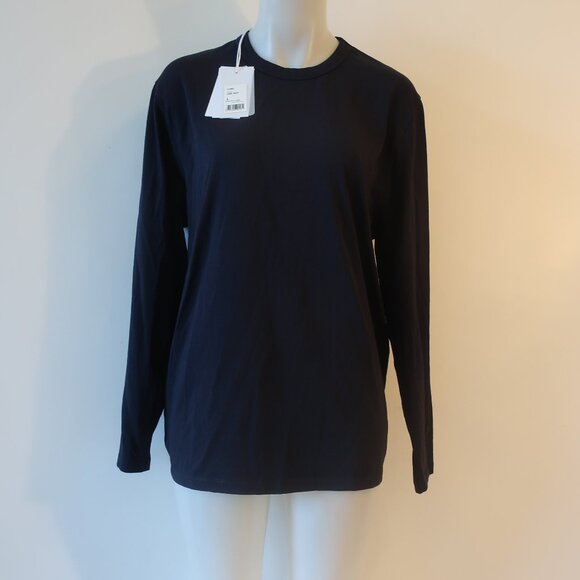 NWT Mens BlueMint Leong Navy Blue Long Sleeve Crew Neck Pima Cotton T-Shirt  L - Picture 1 of 11